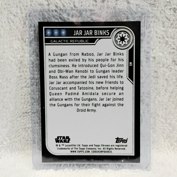 5/$20 Mint 2023.Topps Chrome Jar Jar Binks Star Wars Card 61!! - Picture 2 of 2
